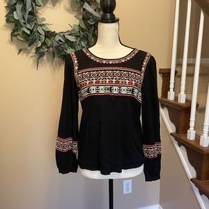 🍂 THML Embroidered Long Sleeve Top• Size XS| 4/6